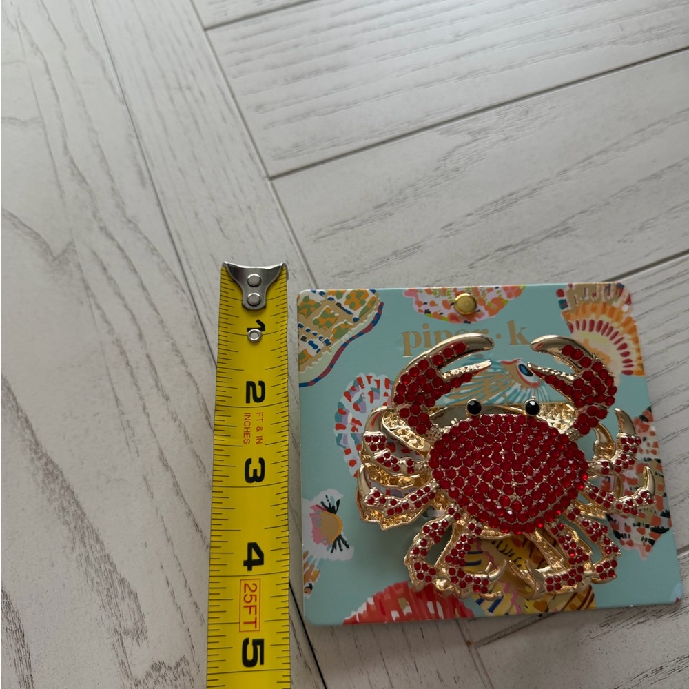 Piper K Crab Double Sided Rhinestone Gold Tone Crab Claw Hair Clip NWT - Picture 5 of 6